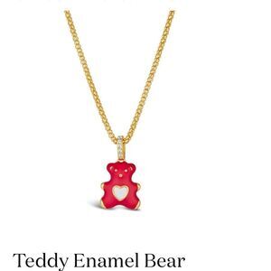 Anna Zuckerman Red Teddy Bear Pendant Necklace